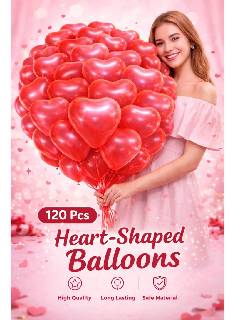 Pack of 120 Red Heart Balloons – Romantic Party & Valentine’s Day Decoration - Image 2